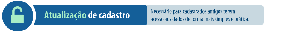 Atualização de cadastro: necessário para cadastrados antigos terem acesso aos dados de forma mais simples e prática